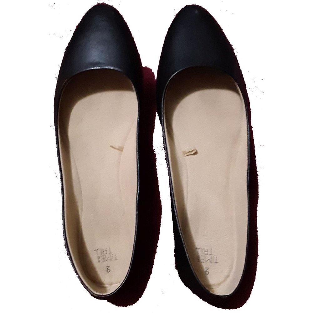 Ballet Flats Black 9 Size Time & Tru Womens New